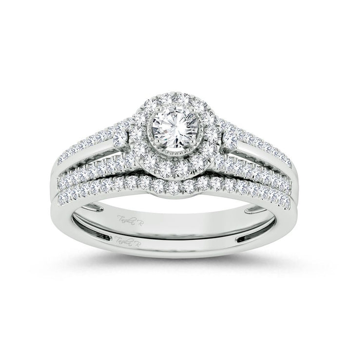 Timeless 14k White Gold Lab Diamond Bridal Ring (0.50ct)
