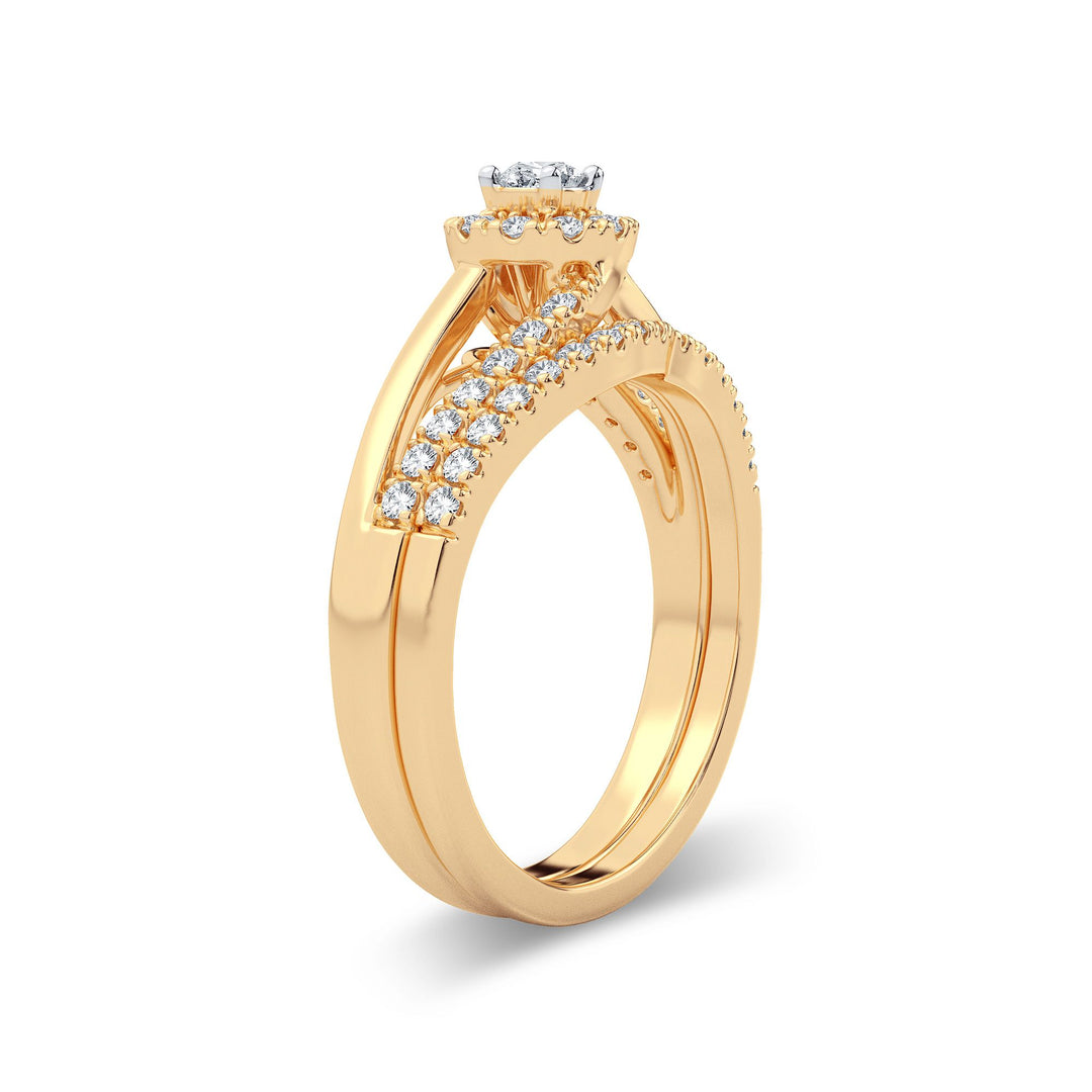 14K Yellow Gold 0.50CT Lab Diamond Bridal Ring Sparkle