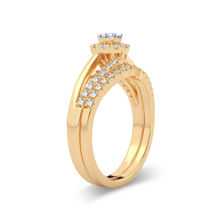 14K Yellow Gold 0.50CT Lab Diamond Bridal Ring Sparkle