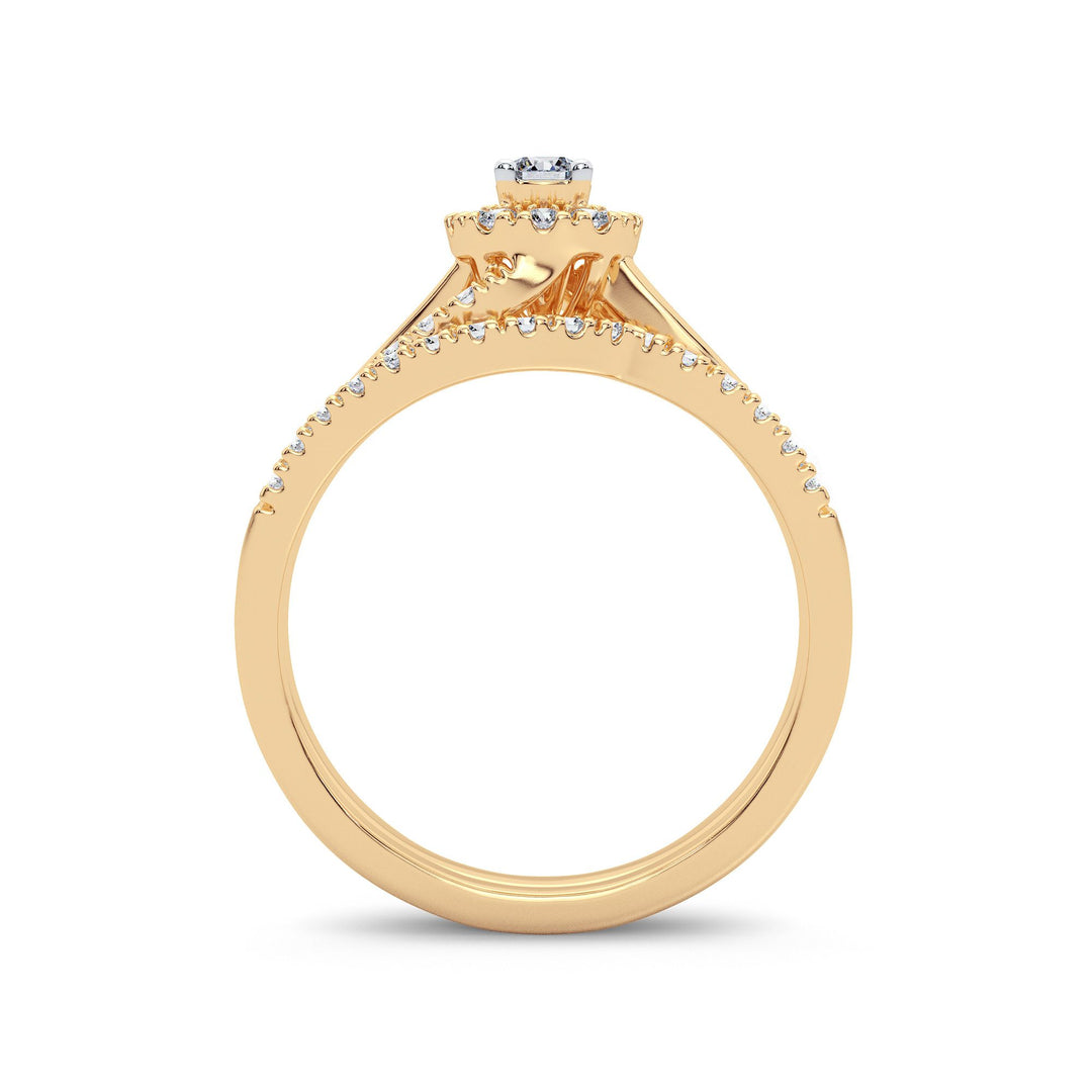 14K Yellow Gold 0.50CT Lab Diamond Bridal Ring Sparkle