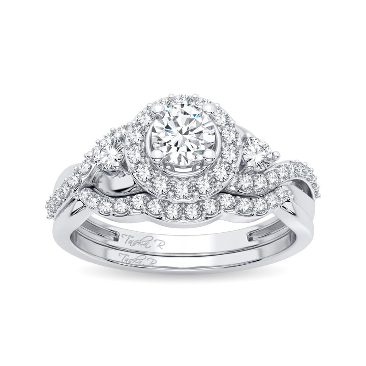 Timeless 14k White Gold 0.50CT Lab Diamond Bridal Ring