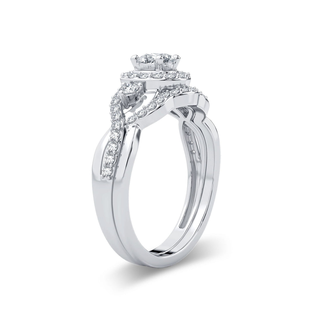 Timeless 14k White Gold 0.50CT Lab Diamond Bridal Ring