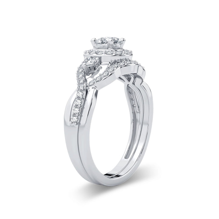 Timeless 14k White Gold 0.50CT Lab Diamond Bridal Ring
