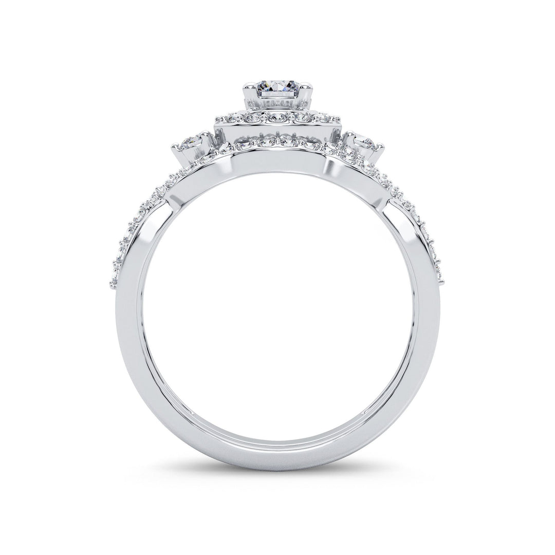 Timeless 14k White Gold 0.50CT Lab Diamond Bridal Ring