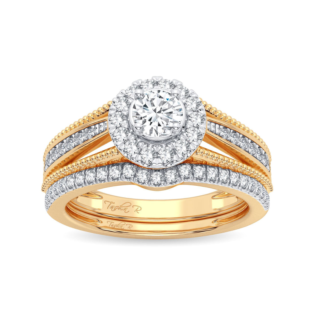 14K Yellow Gold Lab Diamond Bridal Ring - 0.50CT Elegance