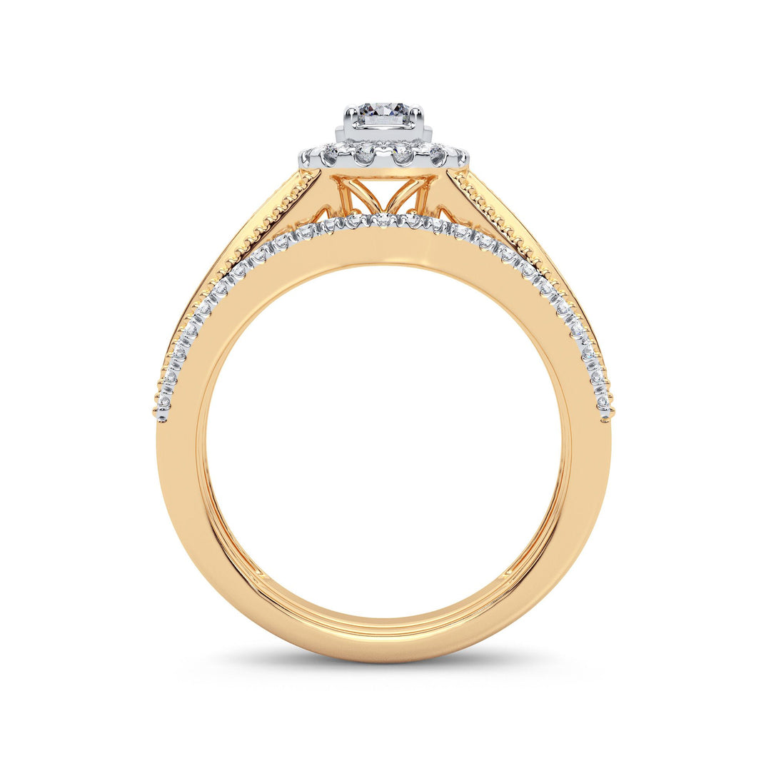 14K Yellow Gold Lab Diamond Bridal Ring - 0.50CT Elegance