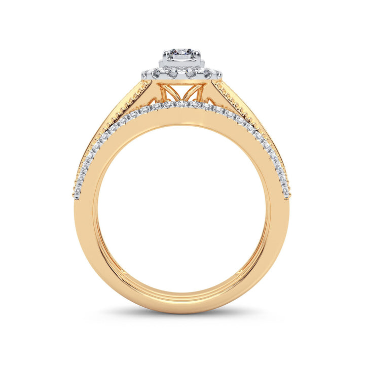 14K Yellow Gold Lab Diamond Bridal Ring - 0.50CT Elegance