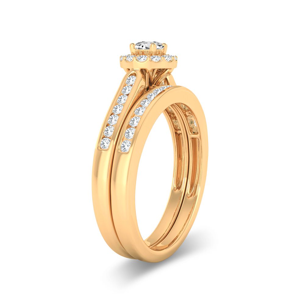 Timeless 14K Yellow Gold Lab Diamond Bridal Ring (0.50ct)