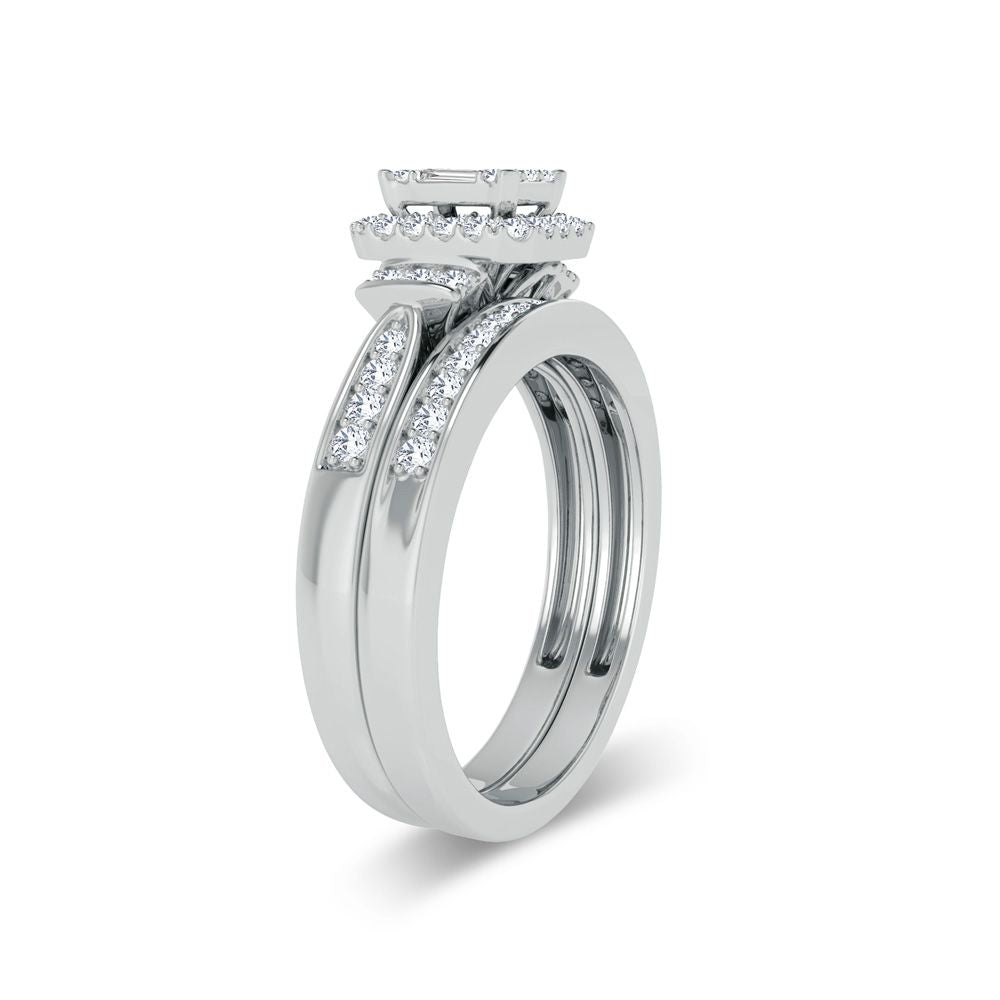 14k White Gold 0.50ct Lab Diamond Womens Bridal Ring