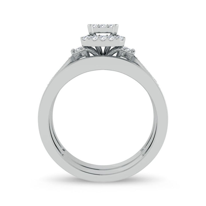 14k White Gold 0.50ct Lab Diamond Womens Bridal Ring