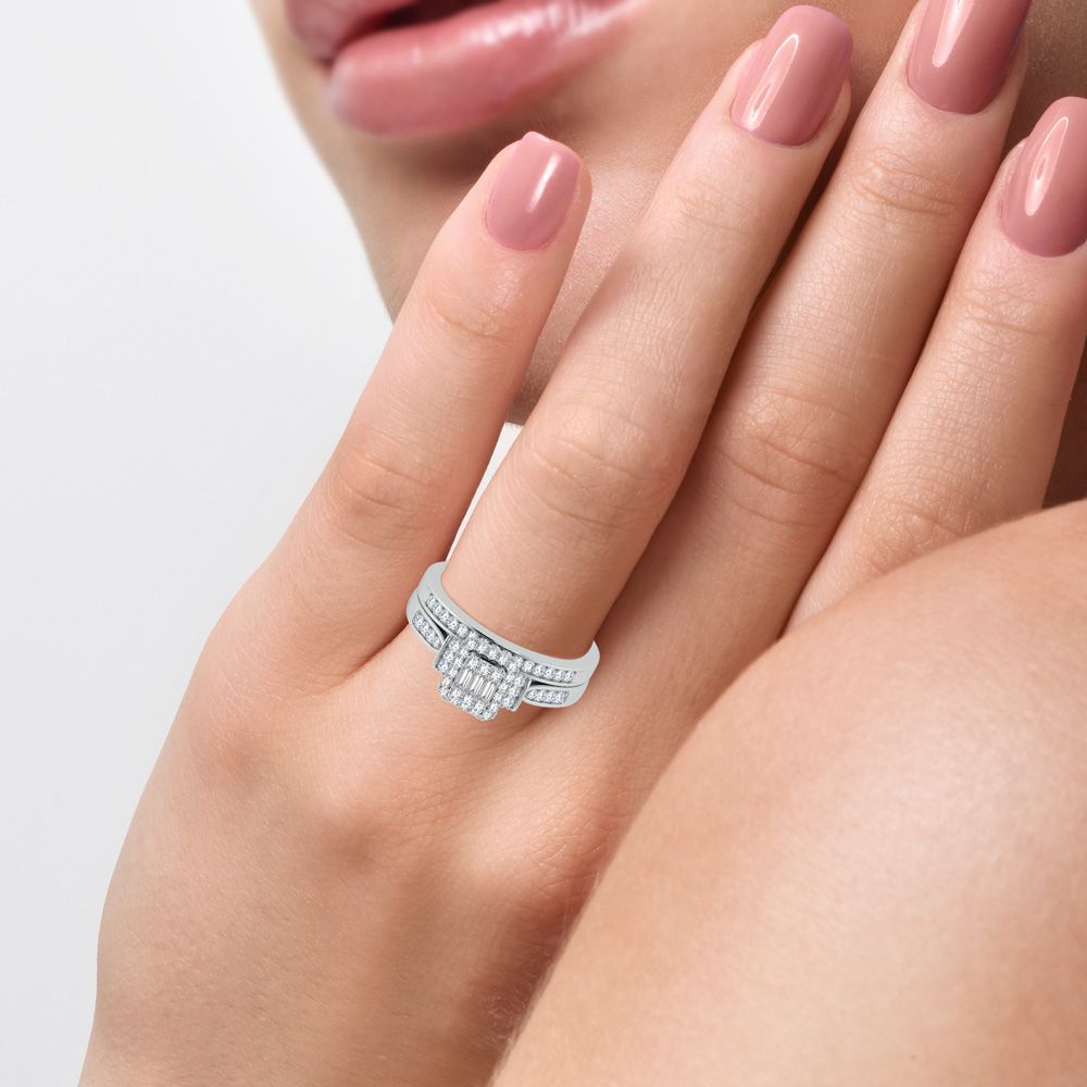 14k White Gold 0.50ct Lab Diamond Womens Bridal Ring