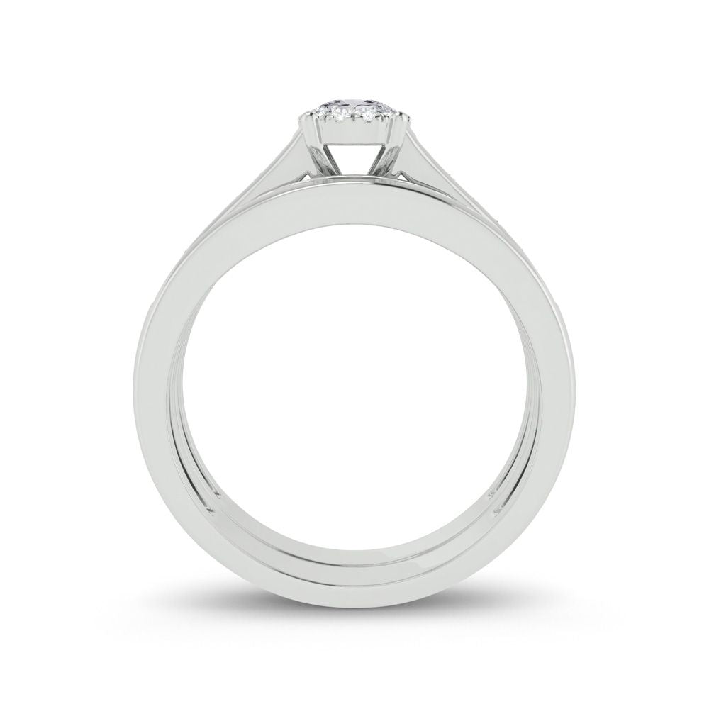 14k White Gold 0.53ct Lab Diamond Bridal Ring