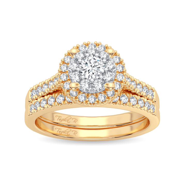 14K Yellow Gold 0.62CT Lab Diamond Womens Bridal Ring