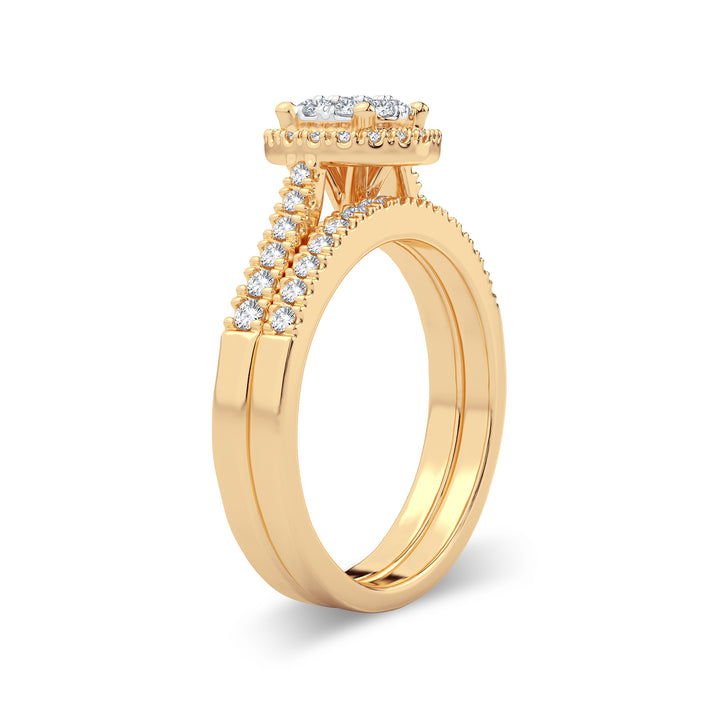 14K Yellow Gold 0.62CT Lab Diamond Womens Bridal Ring