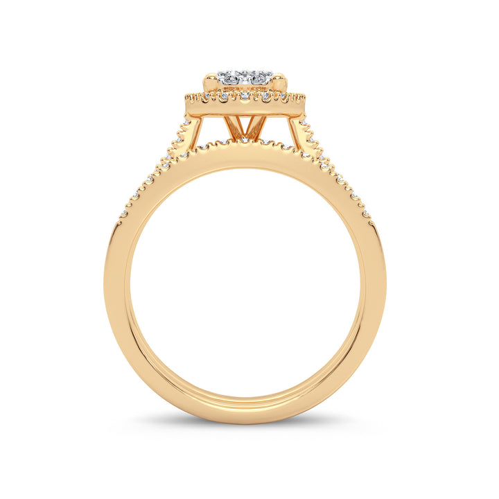 14K Yellow Gold 0.62CT Lab Diamond Womens Bridal Ring