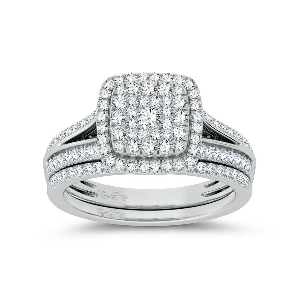 14k White Gold 0.62ct Lab Diamond Bridal Ring Set