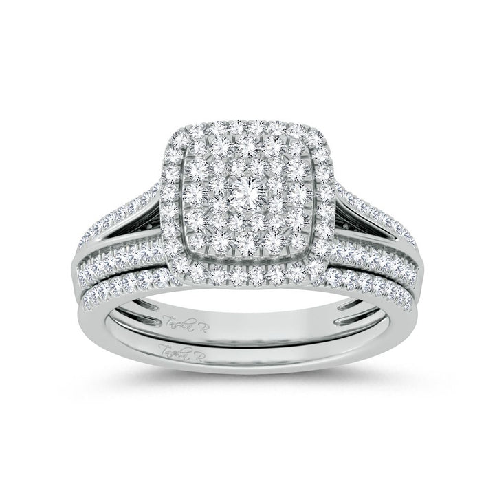 14k White Gold 0.62ct Lab Diamond Bridal Ring Set