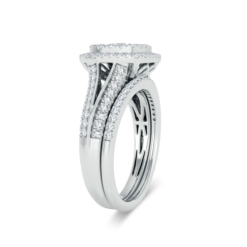 14k White Gold 0.62ct Lab Diamond Bridal Ring Set
