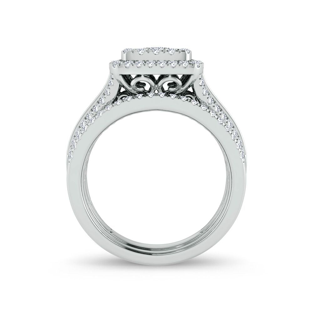 14k White Gold 0.62ct Lab Diamond Bridal Ring Set