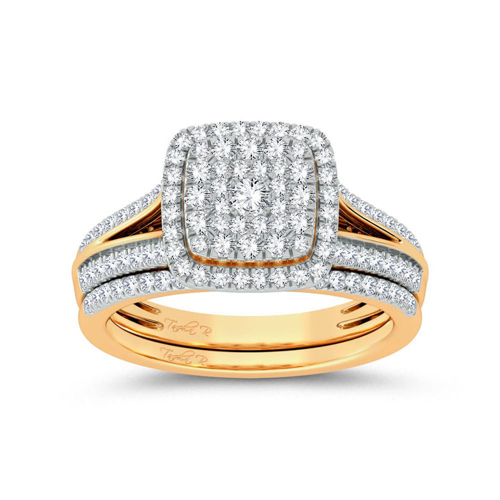 14k Yellow Gold Lab Diamond Bridal Ring - Loves Essence