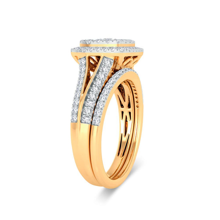 14k Yellow Gold Lab Diamond Bridal Ring - Loves Essence