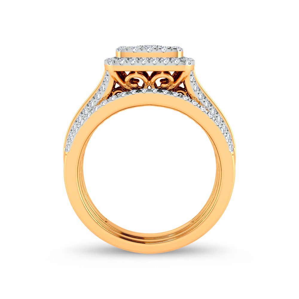 14k Yellow Gold Lab Diamond Bridal Ring - Loves Essence