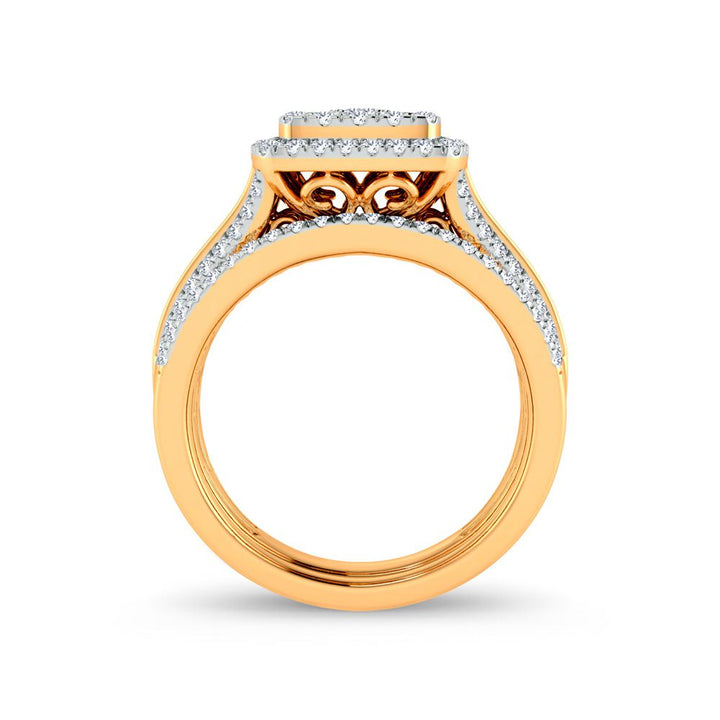 14k Yellow Gold Lab Diamond Bridal Ring - Loves Essence