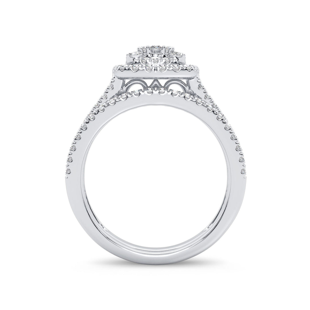 Brilliant 14K White Gold Lab Diamond Bridal Ring 0.75CT