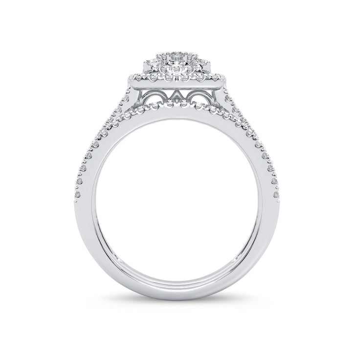 Brilliant 14K White Gold Lab Diamond Bridal Ring 0.75CT