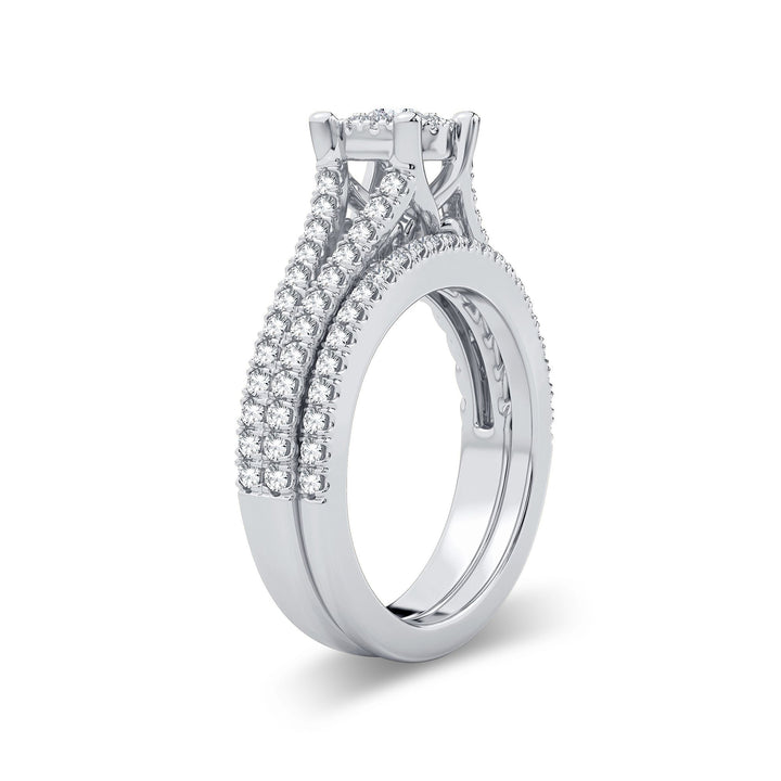 Elegant 14k White Gold 0.83CT Lab Diamond Engagement Ring
