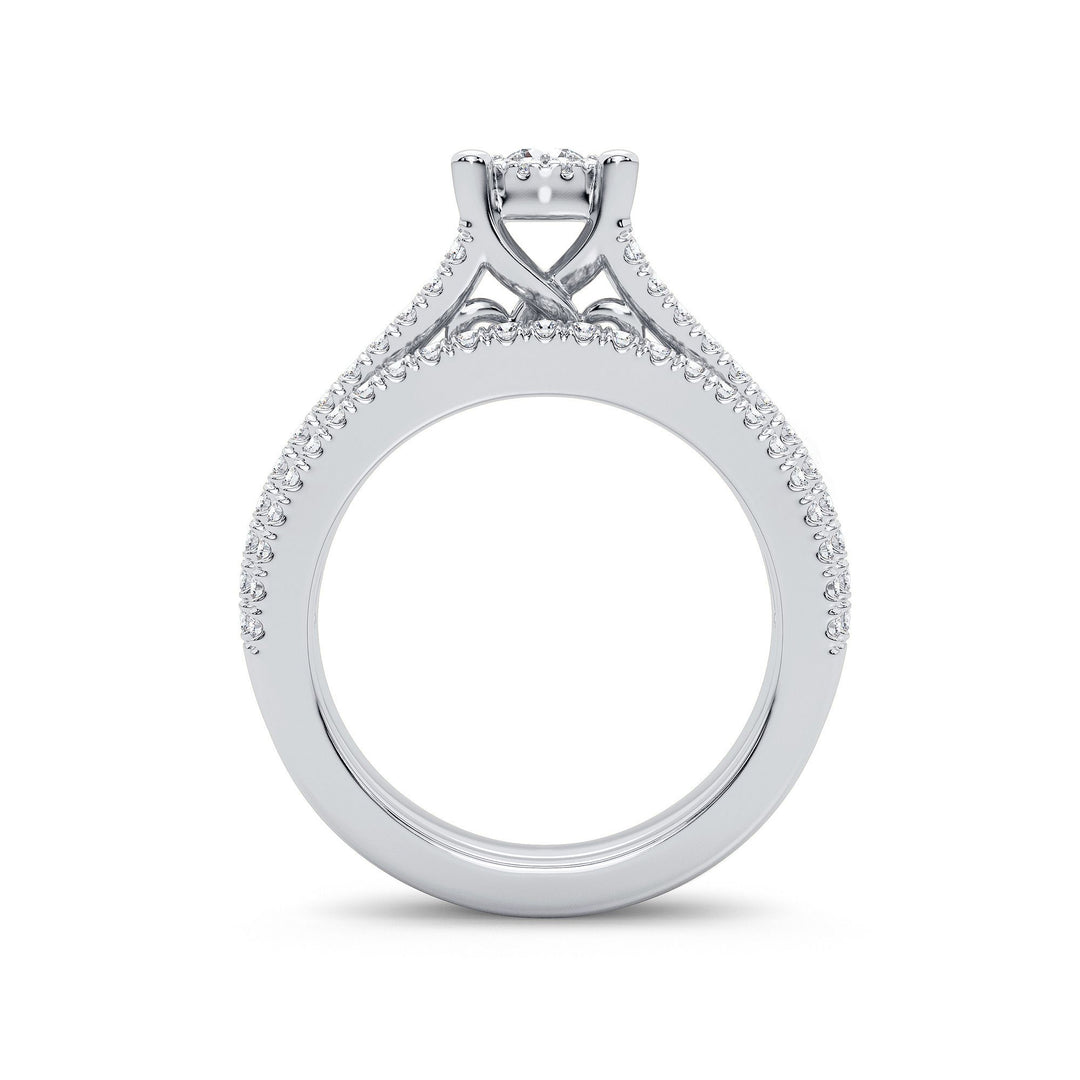 Elegant 14k White Gold 0.83CT Lab Diamond Engagement Ring