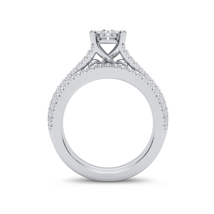 Elegant 14k White Gold 0.83CT Lab Diamond Engagement Ring