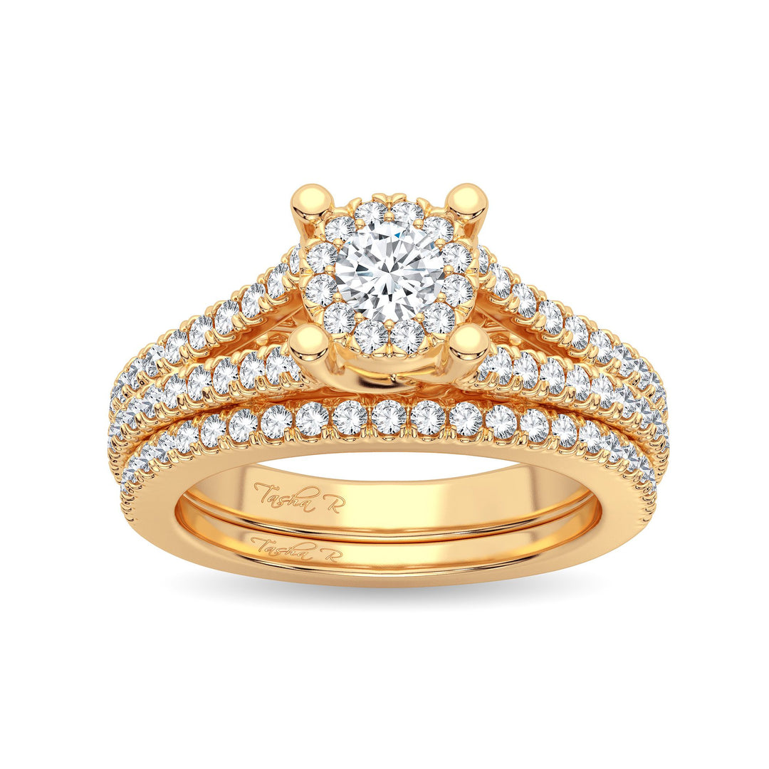 14k Yellow Gold 0.83CT Lab Diamond Womens Bridal Ring