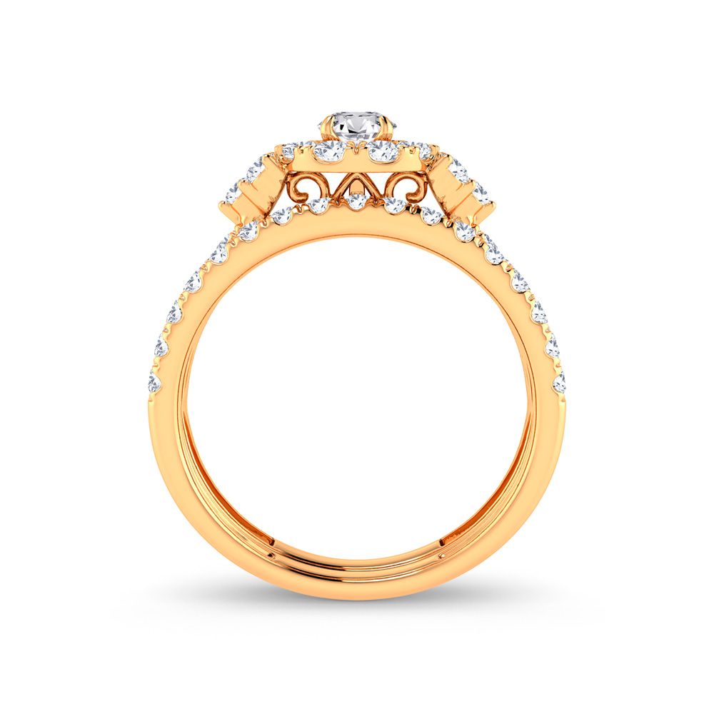 Timeless 14k Yellow Gold 1ct Lab Diamond Bridal Ring