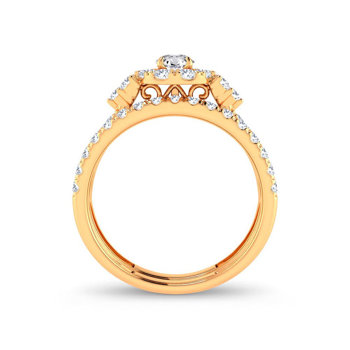 Timeless 14k Yellow Gold 1ct Lab Diamond Bridal Ring