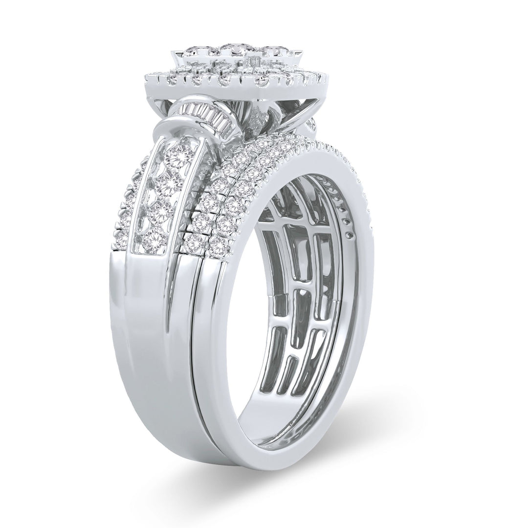 Brilliant 14k White Gold 1ct Lab Diamond Bridal Ring