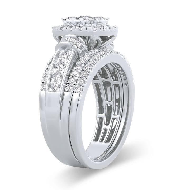 Brilliant 14k White Gold 1ct Lab Diamond Bridal Ring