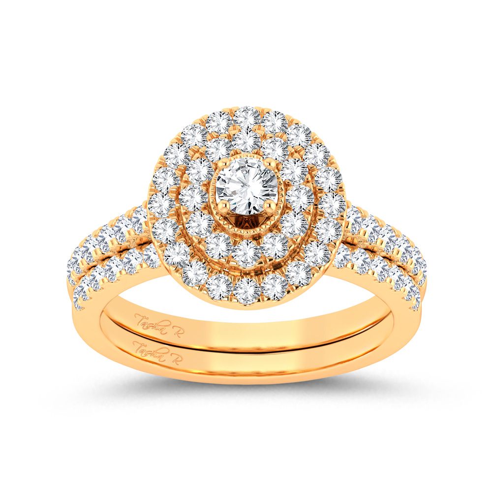 Classic 14k Yellow Gold 1ct Lab Diamond Bridal Ring