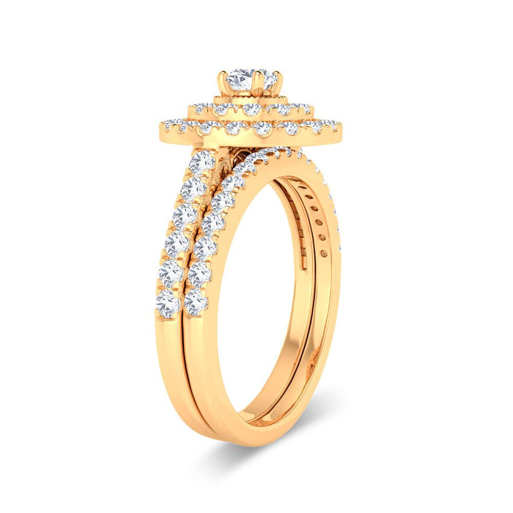 Classic 14k Yellow Gold 1ct Lab Diamond Bridal Ring