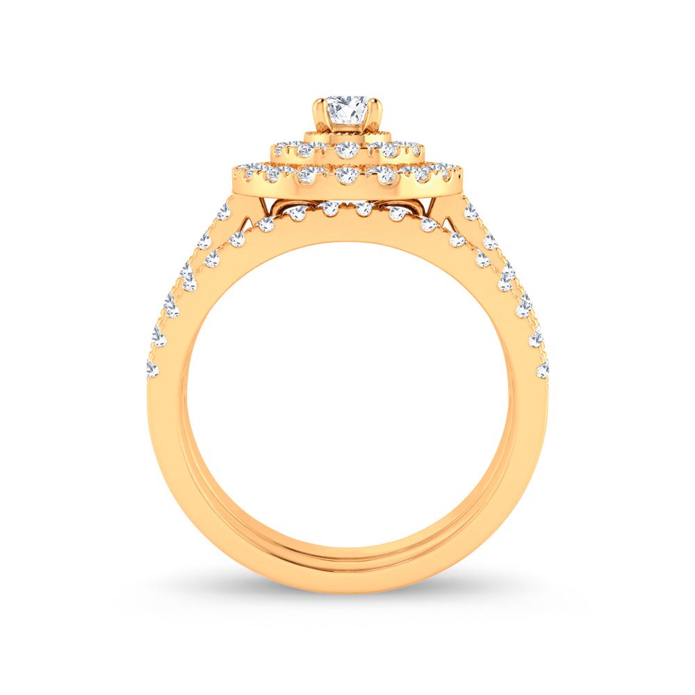 Classic 14k Yellow Gold 1ct Lab Diamond Bridal Ring