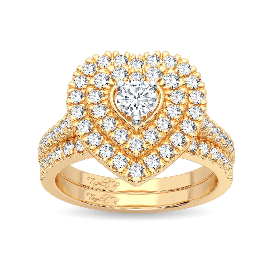 14K Yellow Gold 1.00CT Diamond Bridal Ring