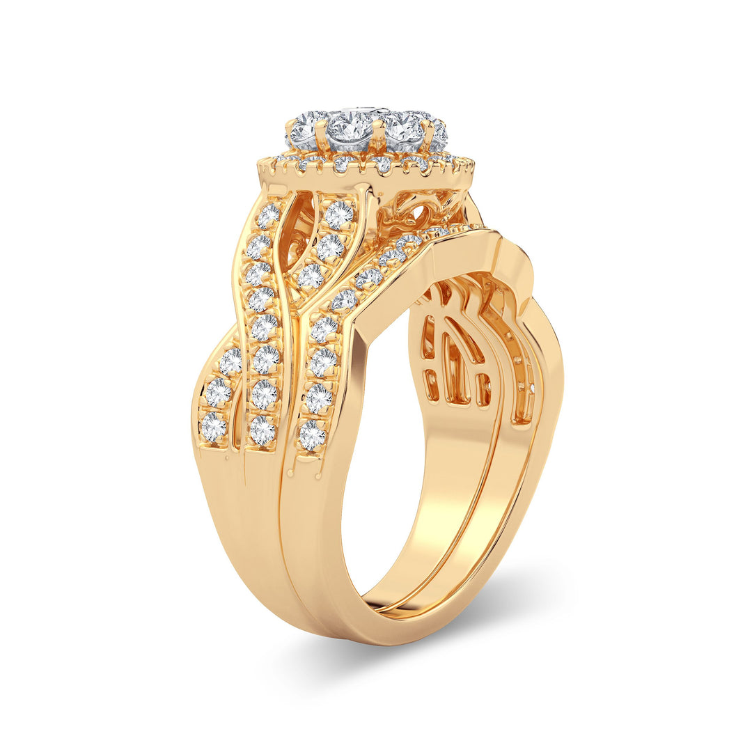 14K Yellow Gold 1.25CT Lab Diamond Bridal Ring Set