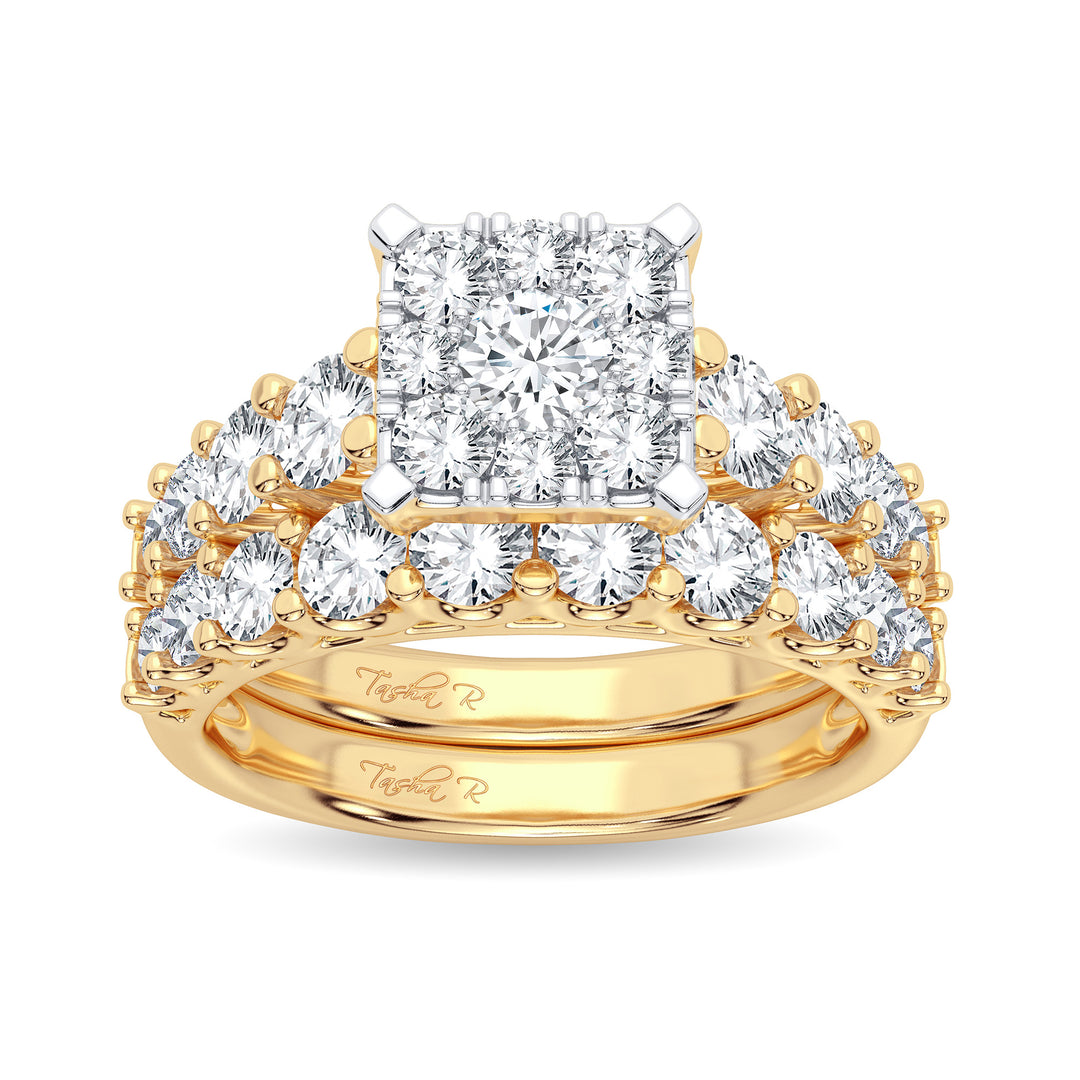 14K Yellow Gold 2CT Lab-Created Diamond Bridal Ring