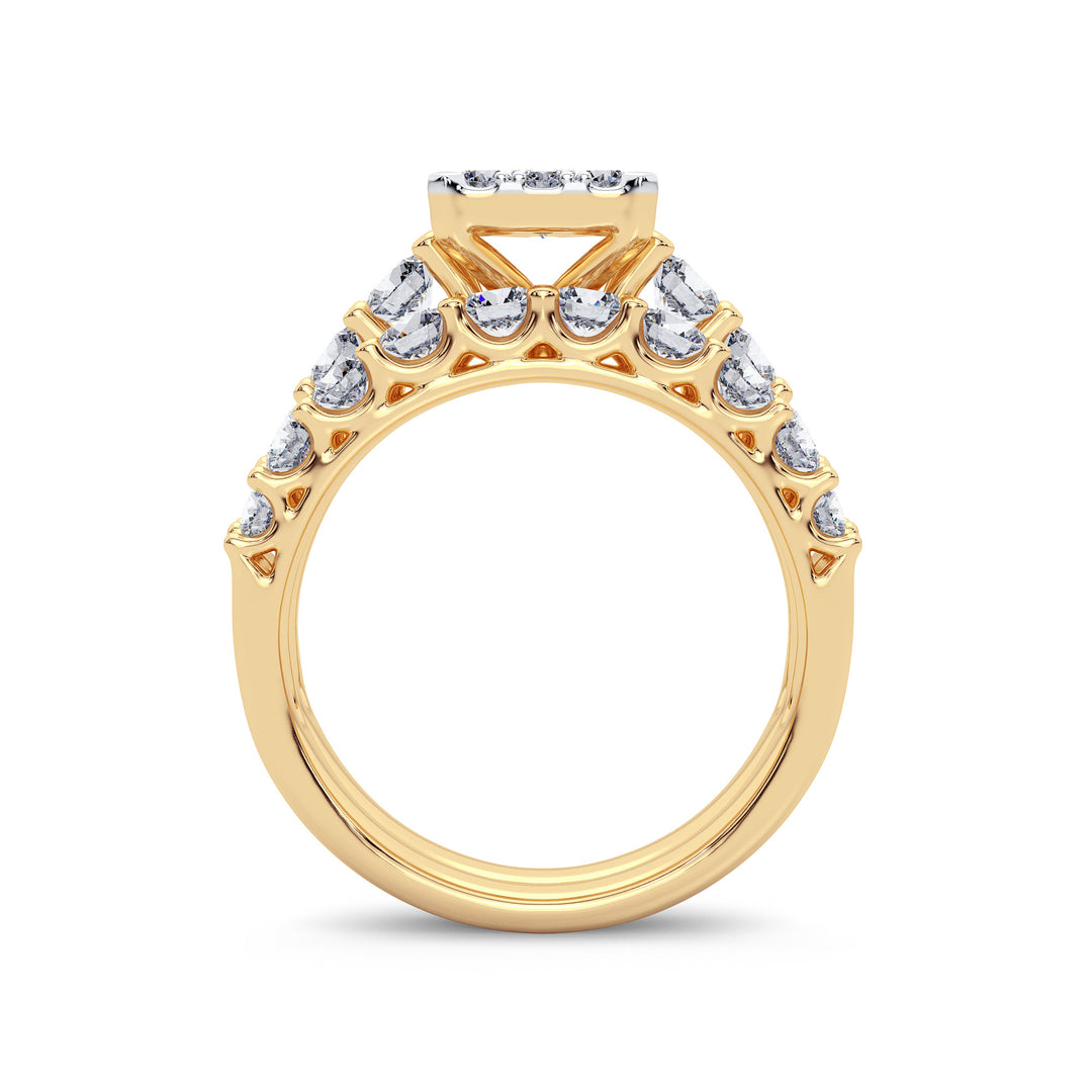 14K Yellow Gold 2CT Lab-Created Diamond Bridal Ring