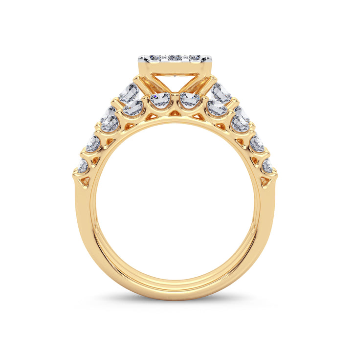14K Yellow Gold 2CT Lab-Created Diamond Bridal Ring