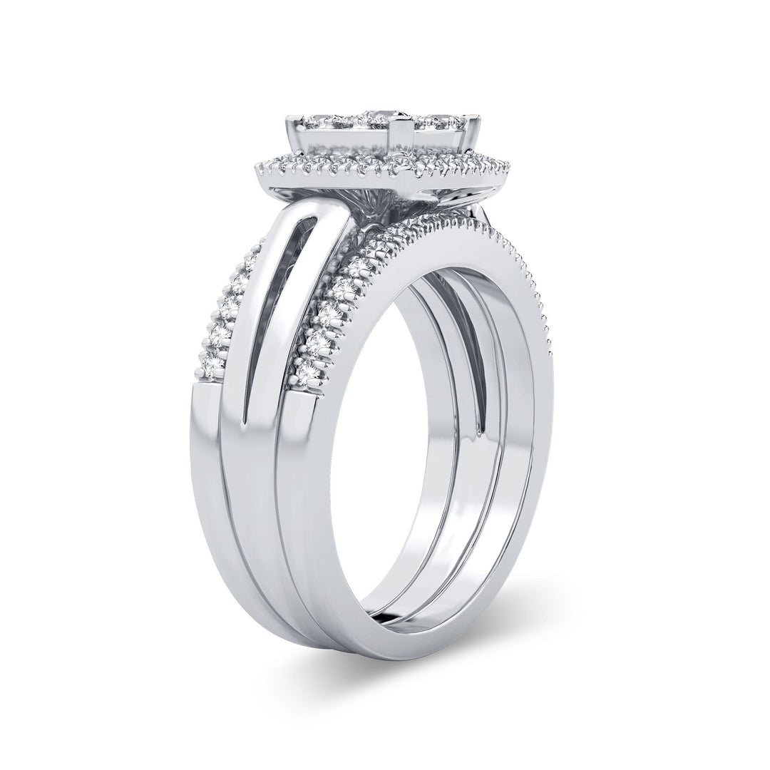 Elegant 0.75CT Lab Diamond Engagement Ring in White Gold