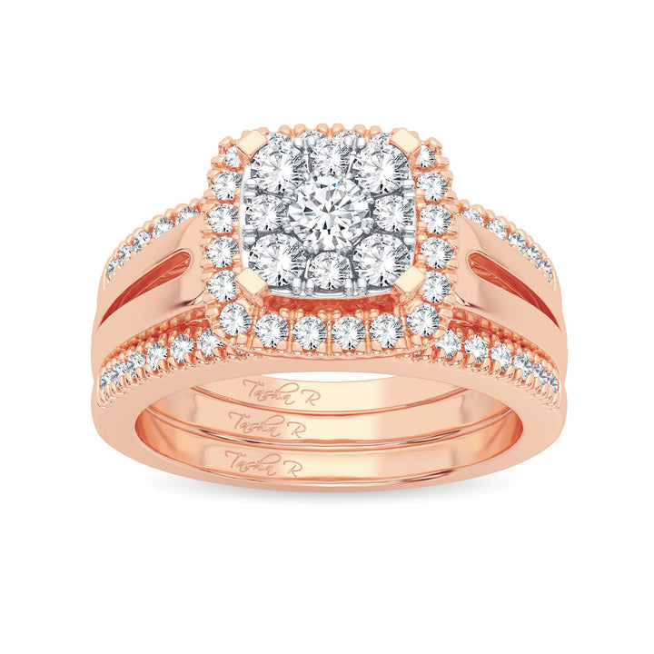 14k Rose Gold 0.75CT Lab Diamond Bridal Composite Ring