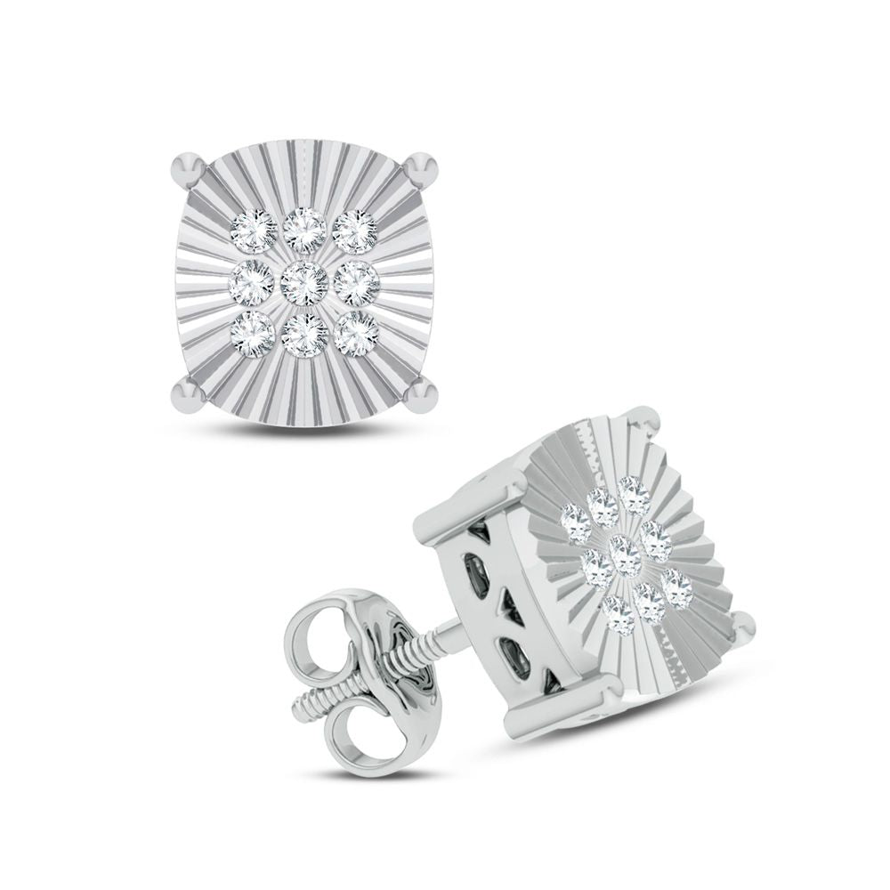 Sparkling 14k White Gold Diamond Stud Earrings for Women