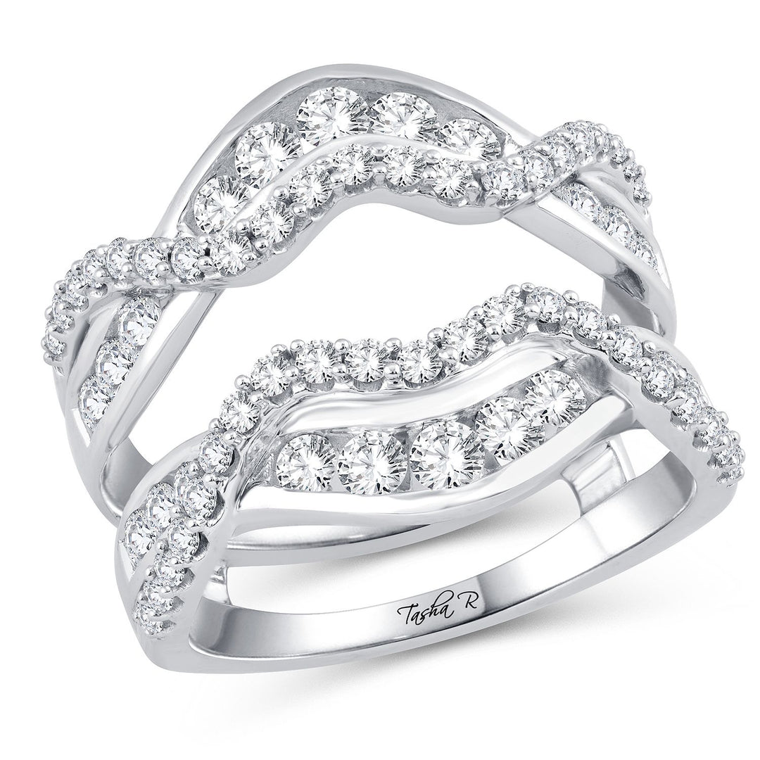 14k White Gold Lab Diamond Ring Guard Enhancer