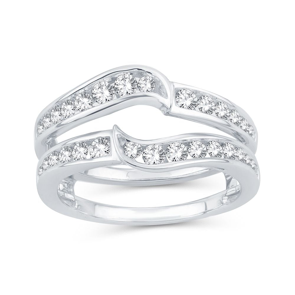 14k White Gold Lab Diamond Ring Guard Enhancer